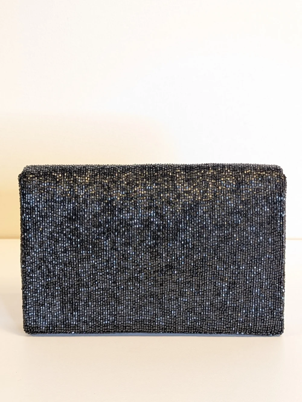 Vintage Genie Beaded Clutch Black Evening Bag Made Korea Formal Cocktail Purse